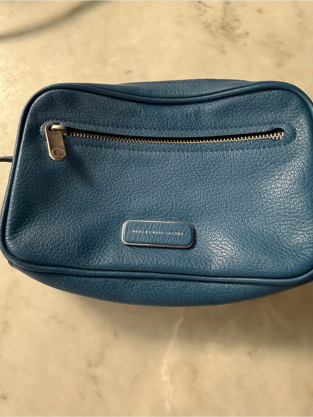 Marc by Marc Jacobs Teal-Blue Pebbled Leather Camera Crossbody